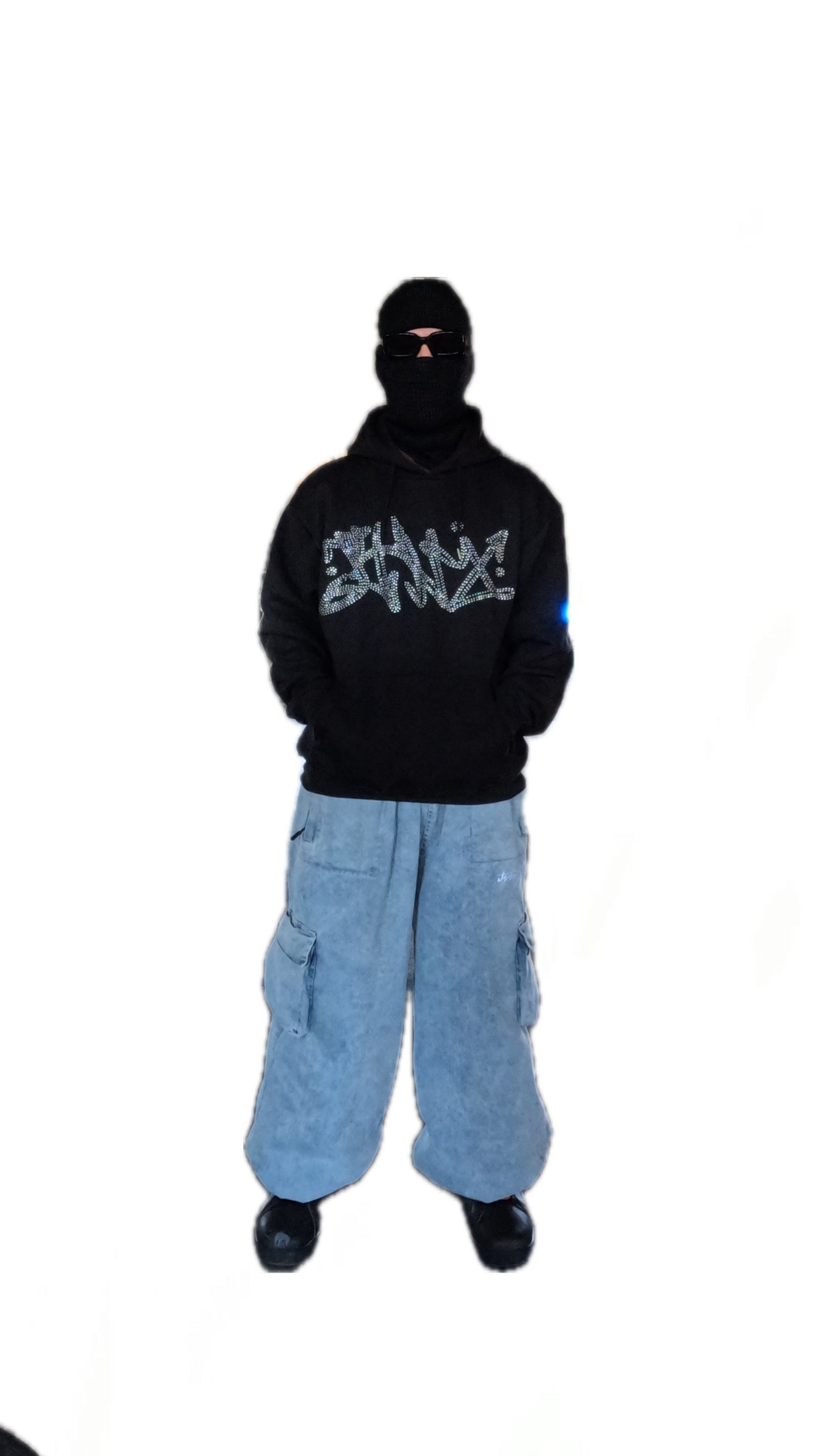 LIGHT DENIM CARGO SNOW PANTS