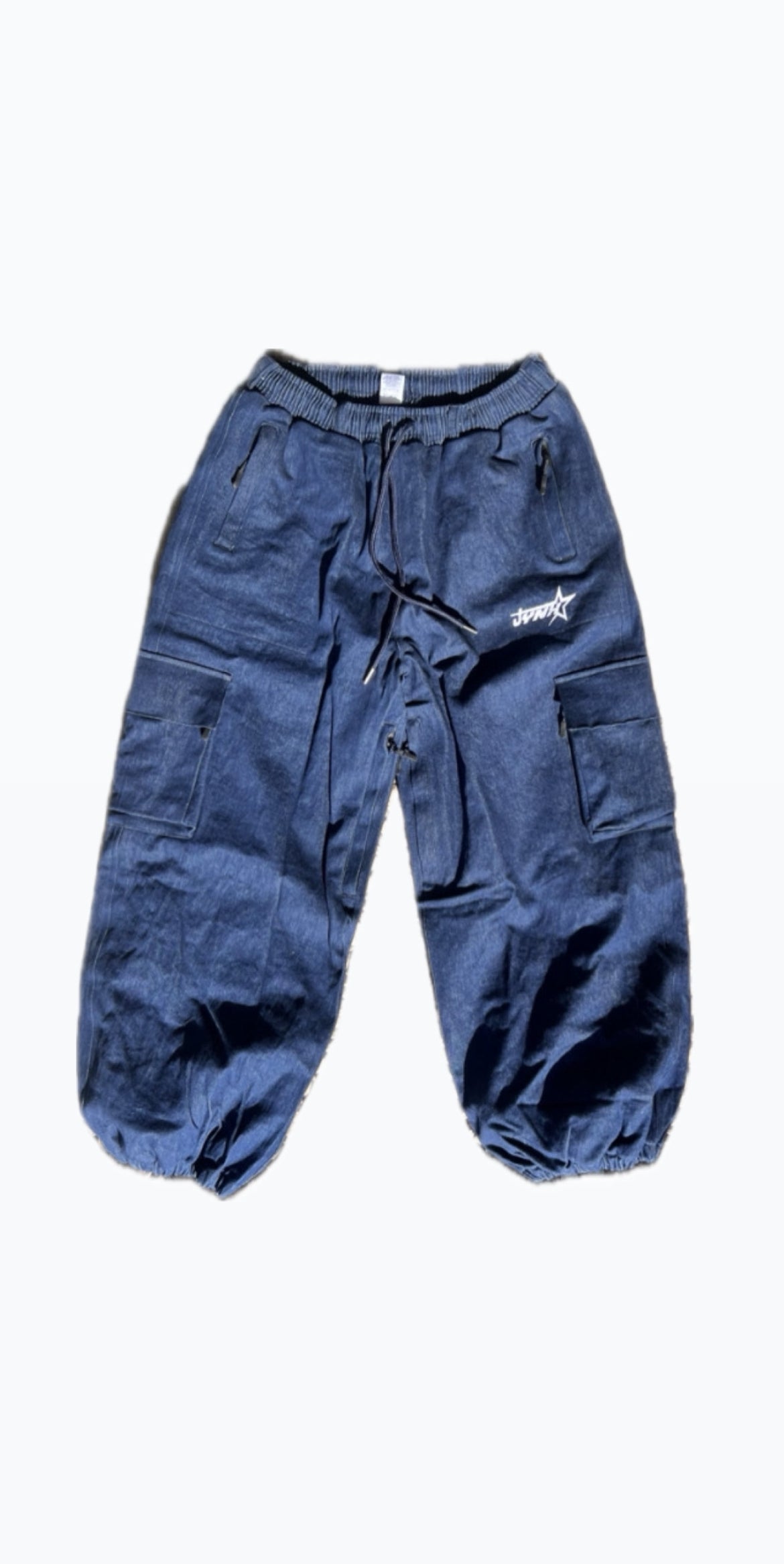 DARK BLUE DENIM CARGO SNOW PANTS