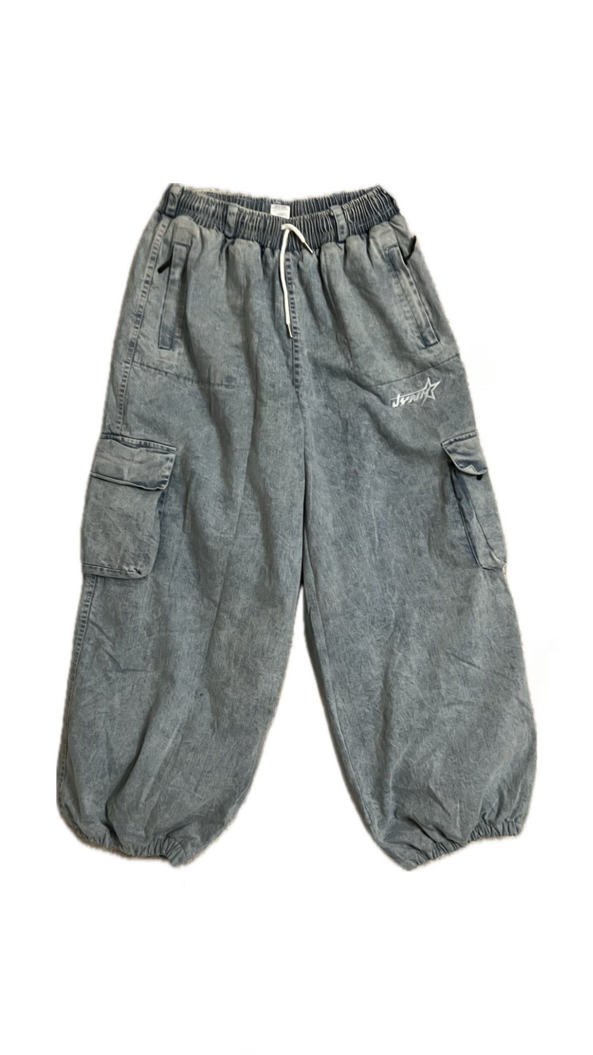 LIGHT DENIM CARGO SNOW PANTS