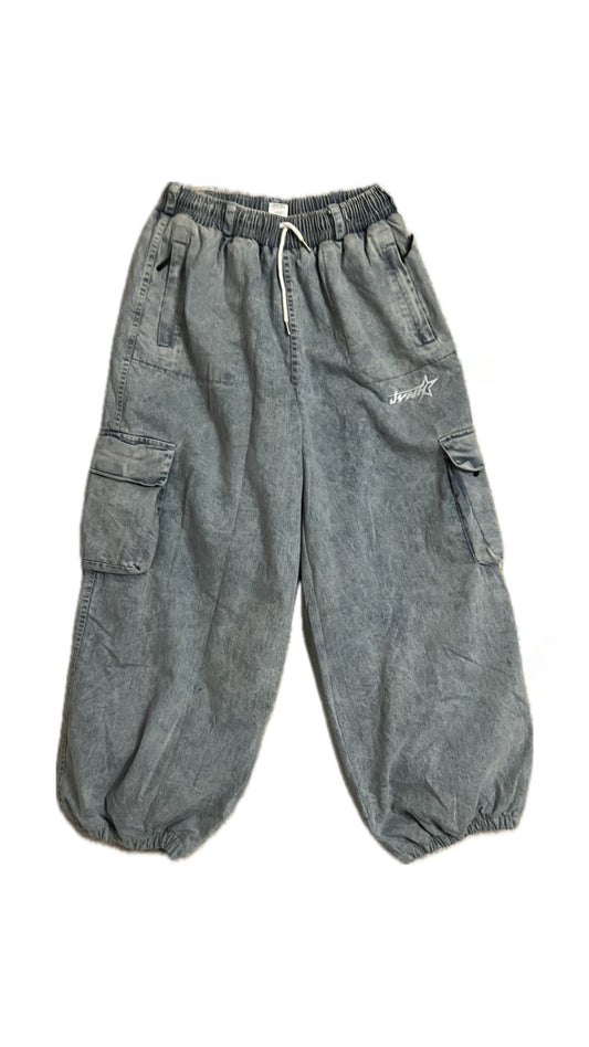 LIGHT DENIM CARGO SNOW PANTS